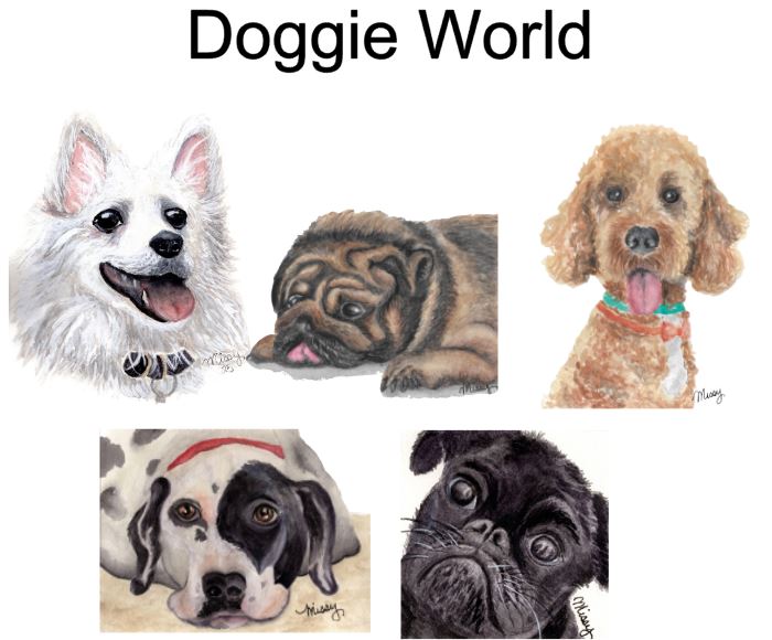 Doggie World Greeting Cards